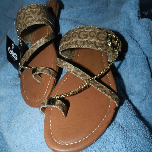 GBG Los Angeles Leather G Buckle Logo Toe ring Slide Sandals🆕FAST😮‍💨⚡🚚 - Picture 4 of 16